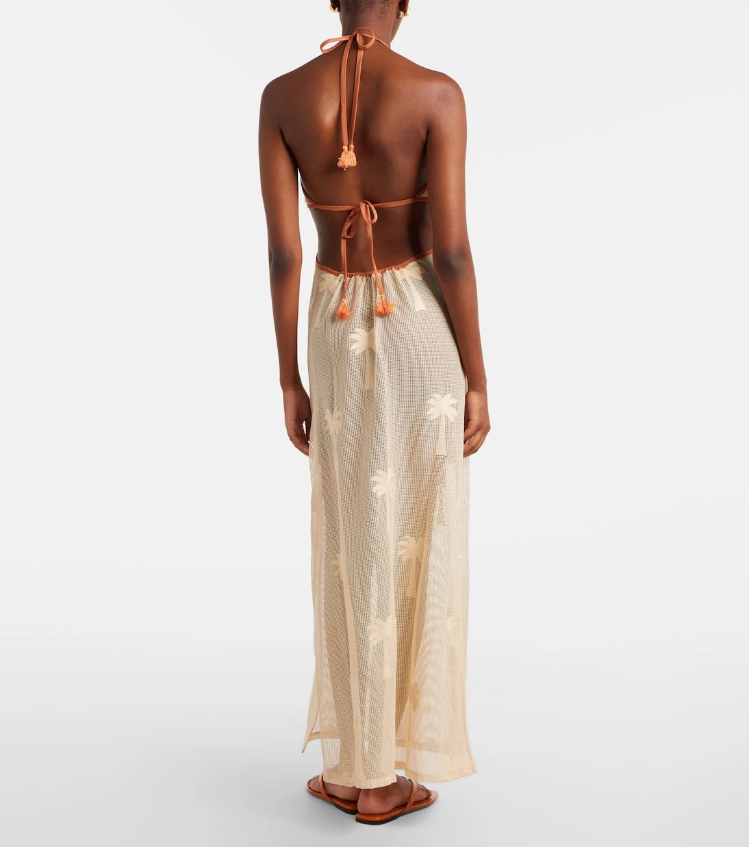 Johanna Ortiz - Embroidered cutout mesh maxi dress