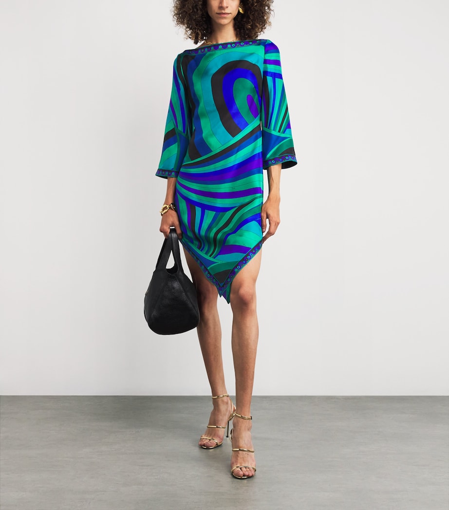 PUCCI Multi Silk Iride Print Midi Dress