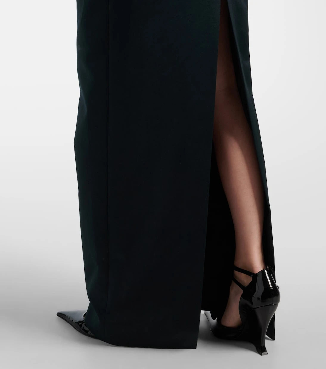 Magda Butrym - Crochet-trimmed satin bustier gown