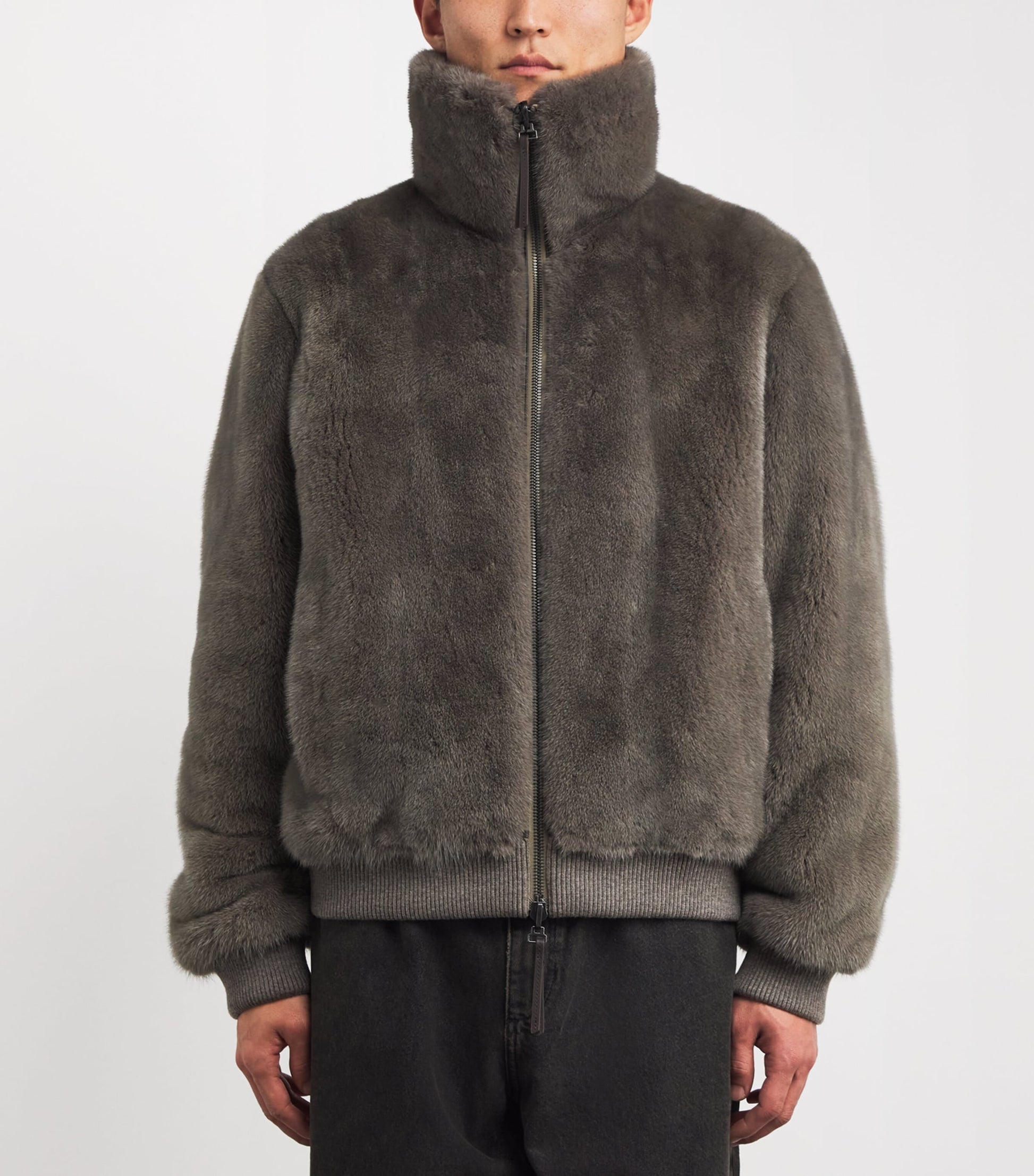 Yves Salomon Brown Mink Bomber Jacket