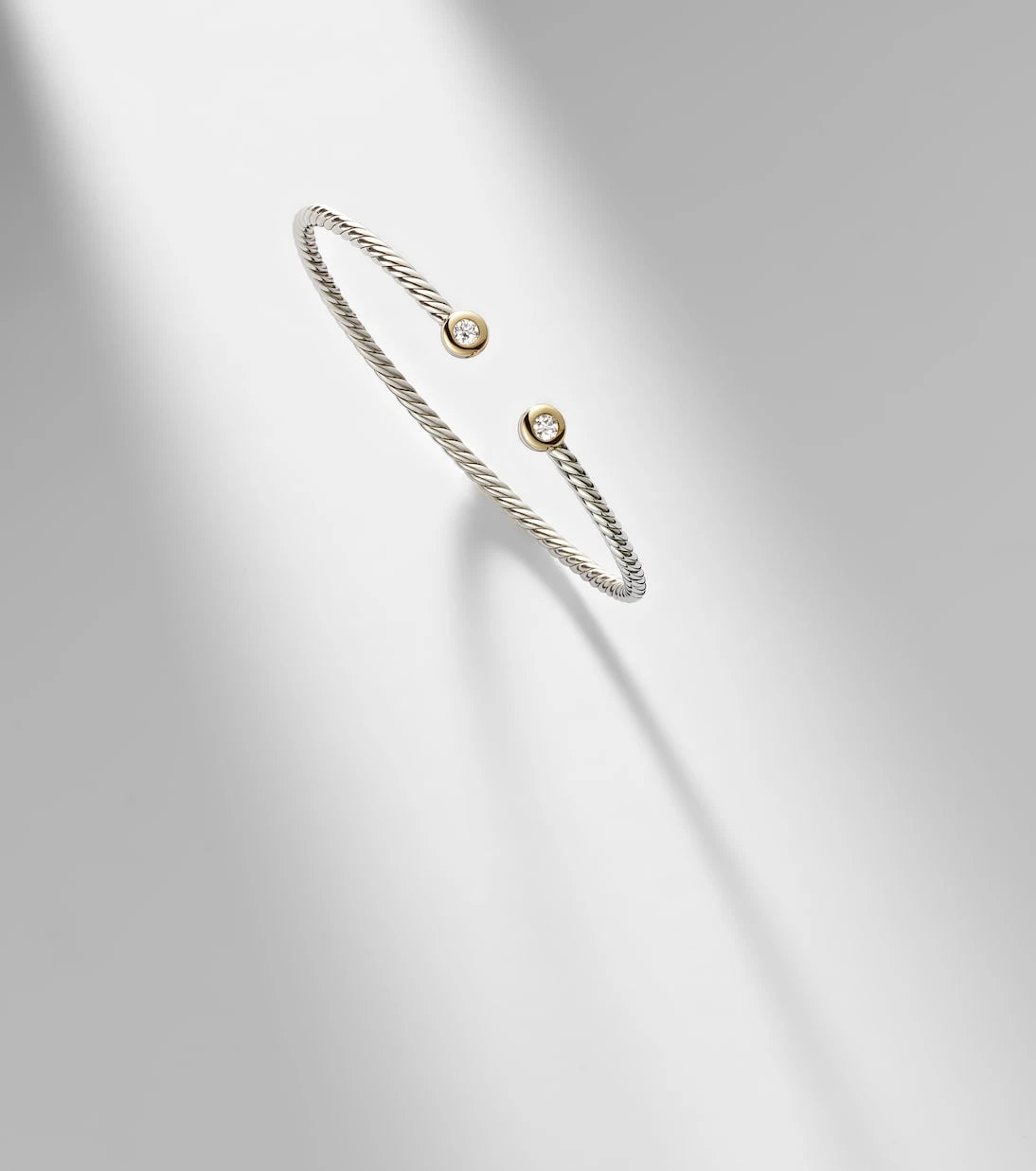 David Yurman - Micro Cable Flex® 925 sterling silver and 14kt gold bangle