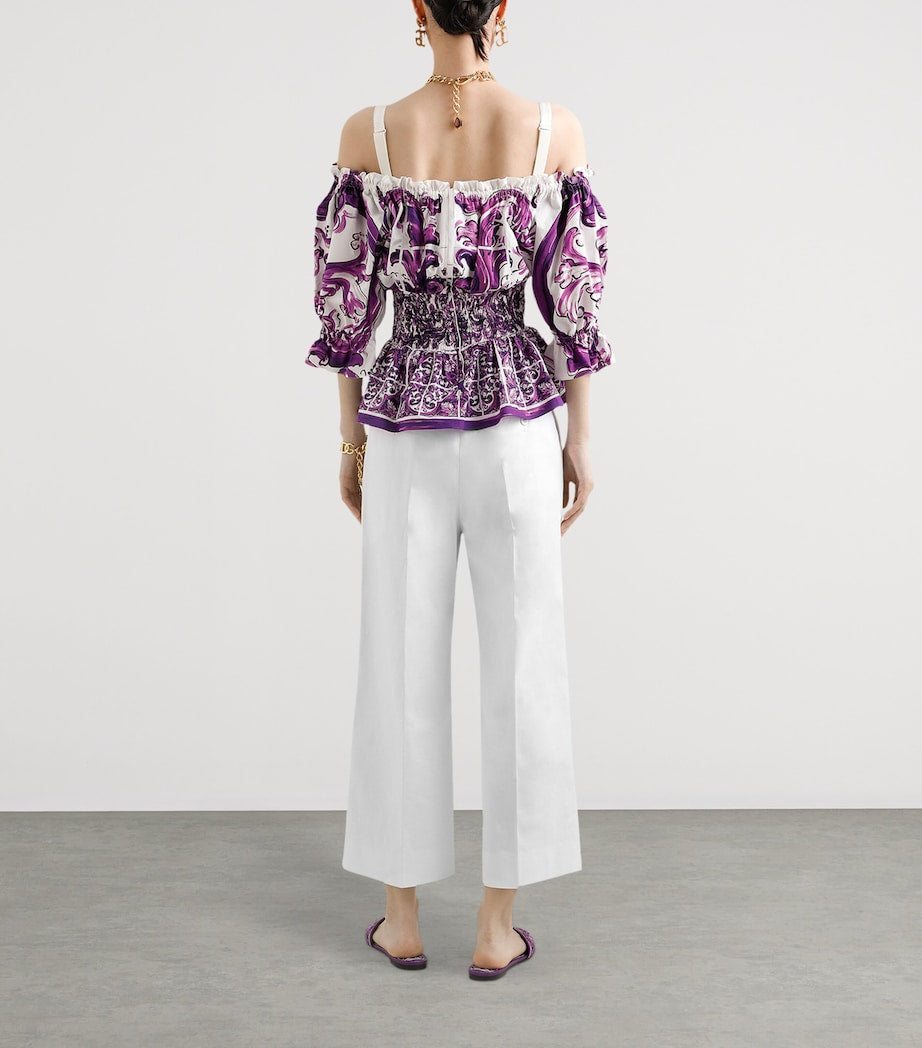 Multi Shirred Printed Top