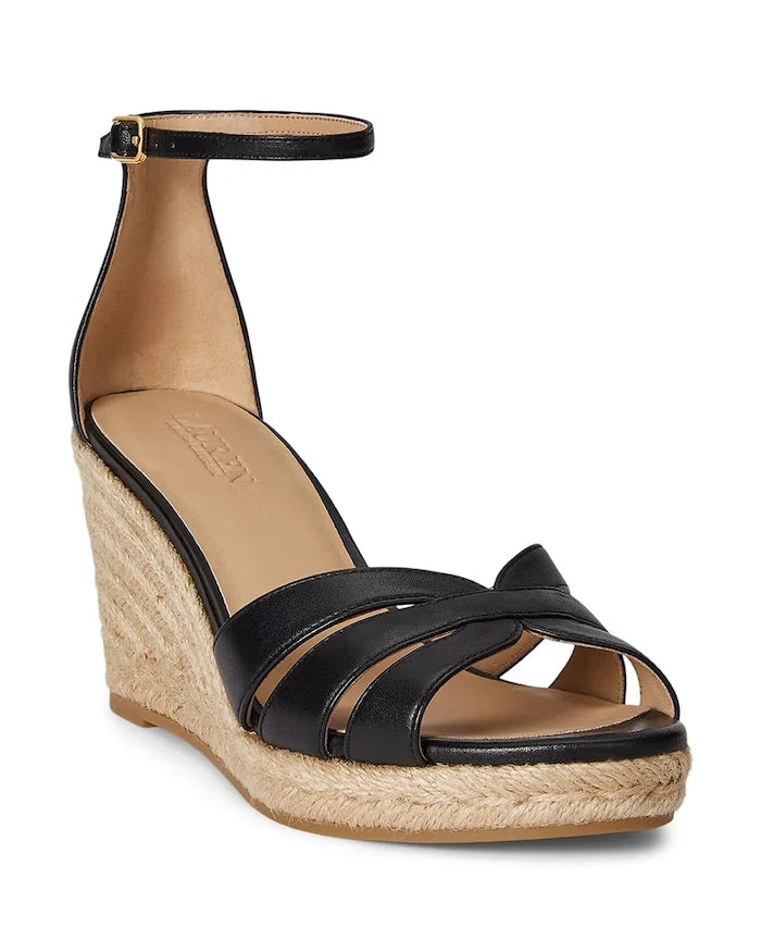 Lauren Ralph Lauren kadın espadril ayakkabılar eğimli platformlu deri Nellie