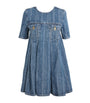 GANNI Blue Denim Open-Back Mini Dress