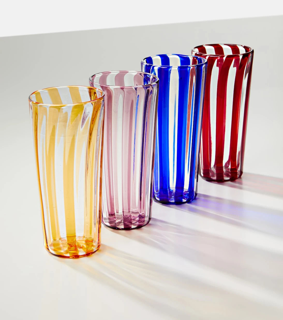 Akua Objects - Augusta Large set of 4 striped glasses