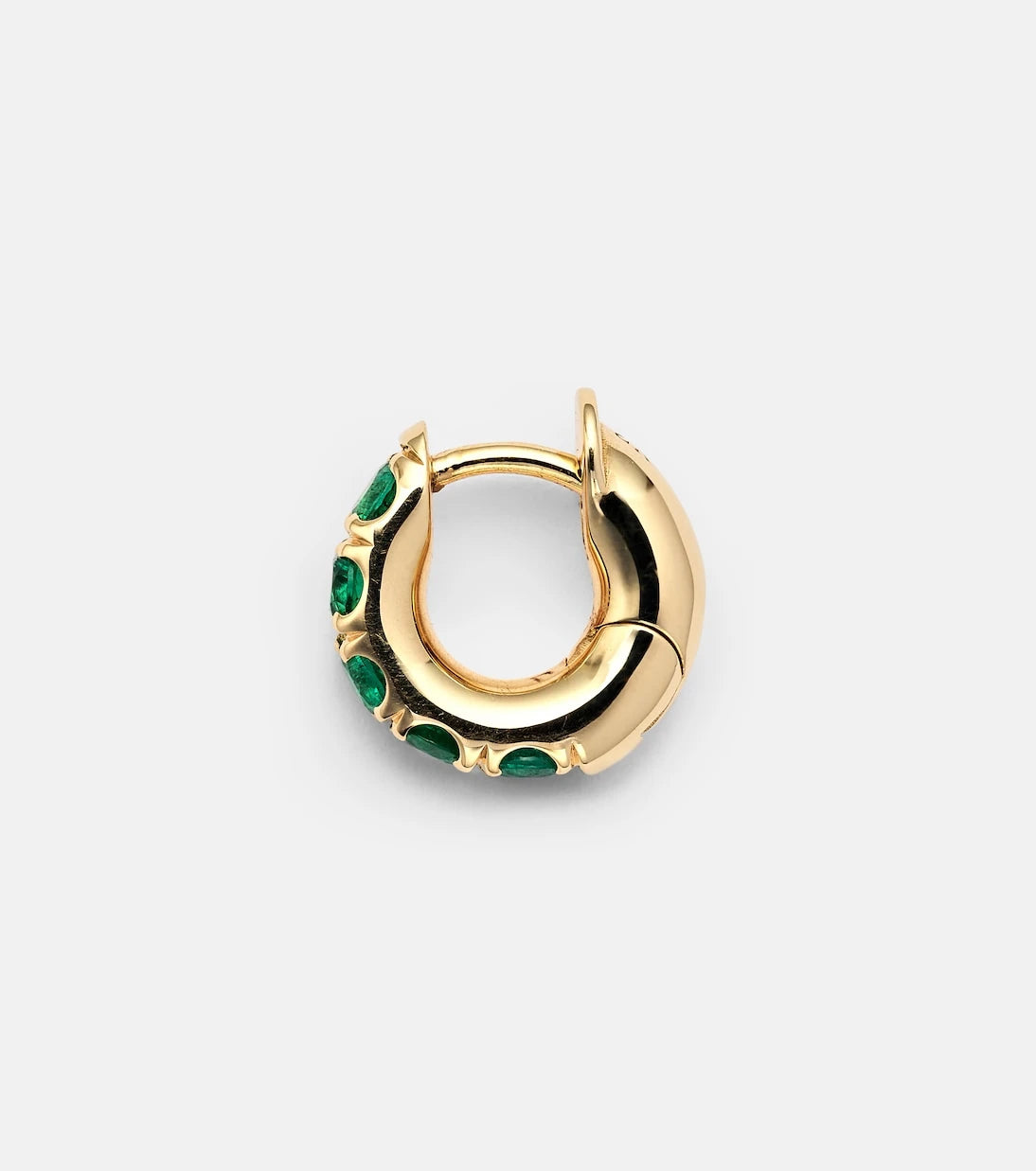 Spinelli Kilcollin - Mini Macro Hoop 18kt gold and emerald single earring