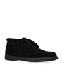 Santoni Black Suede Fortune Ankle Boots