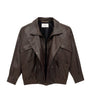 Saint Laurent Brown Leather Bomber Jacket