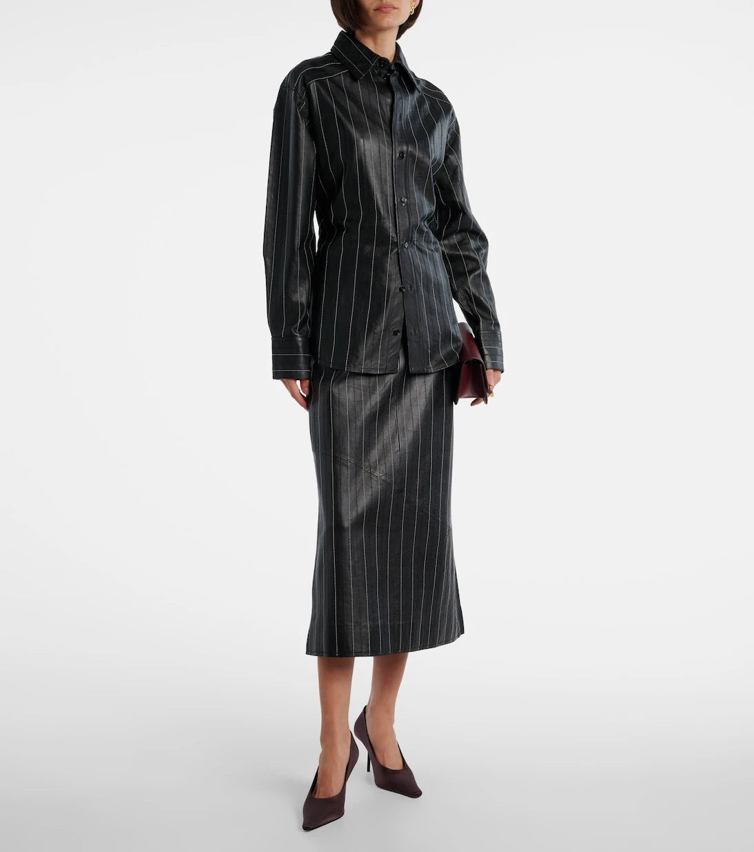 Victoria Beckham - Belted leather jacket