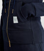Navy 4-Bar Zip-Up Hoodie