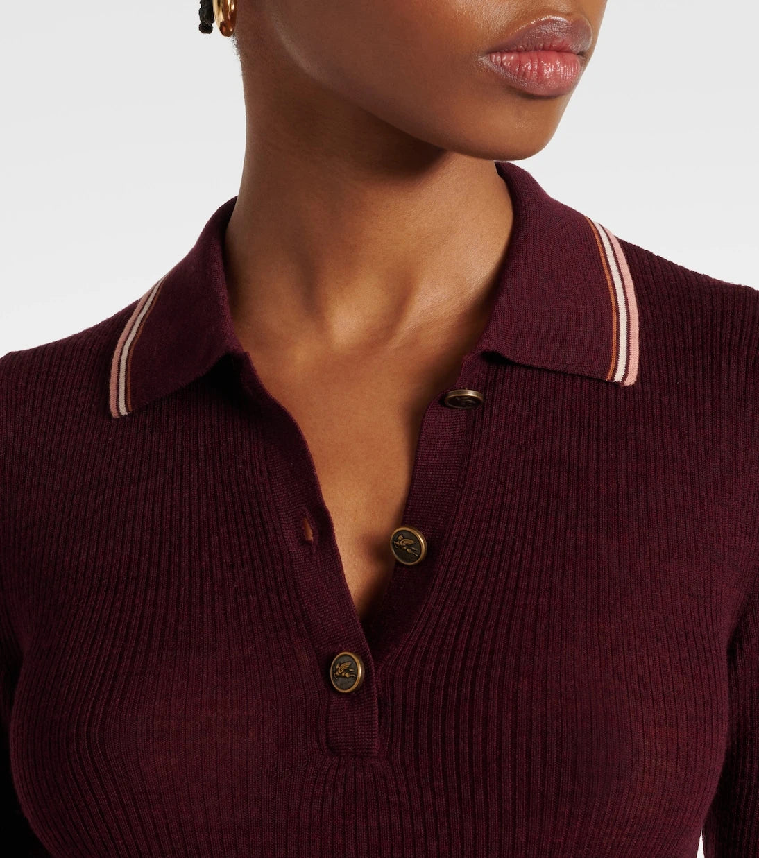 Etro - Printed wool and cotton polo sweater