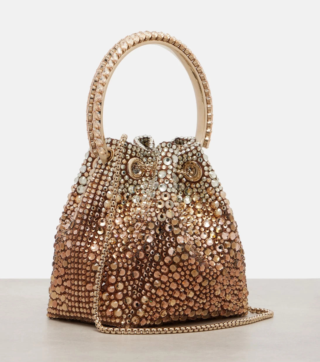 Jimmy Choo - Bon Bon embellished satin bucket bag