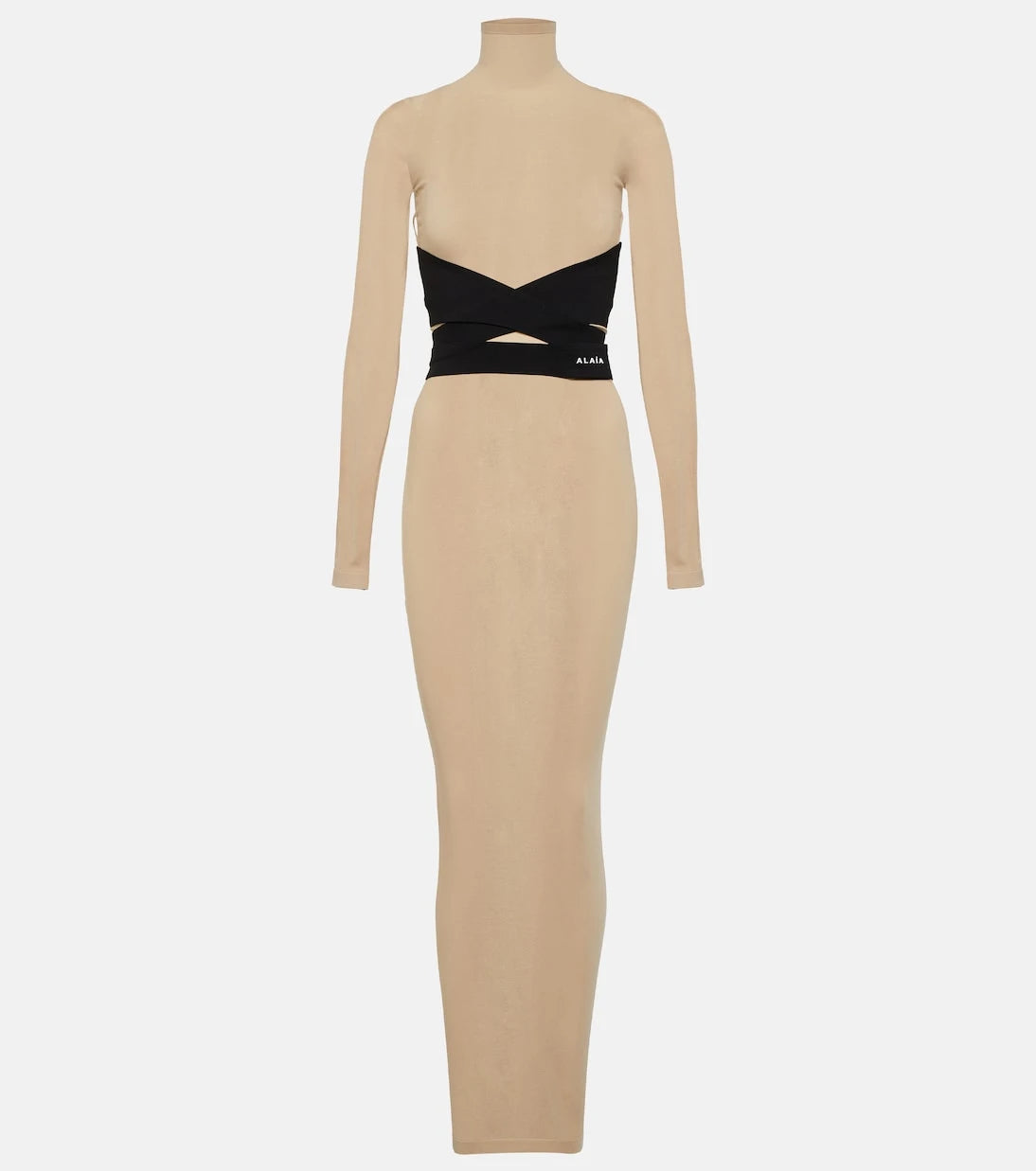 Alaïa - Turtleneck jersey maxi dress