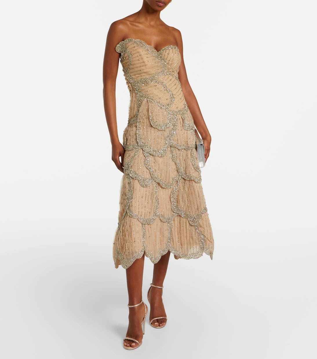 Costarellos - Sylvie embellished georgette cocktail dress