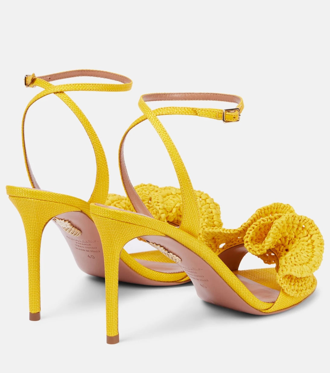 Aquazzura - Noches Tropicales 85 raffia sandals