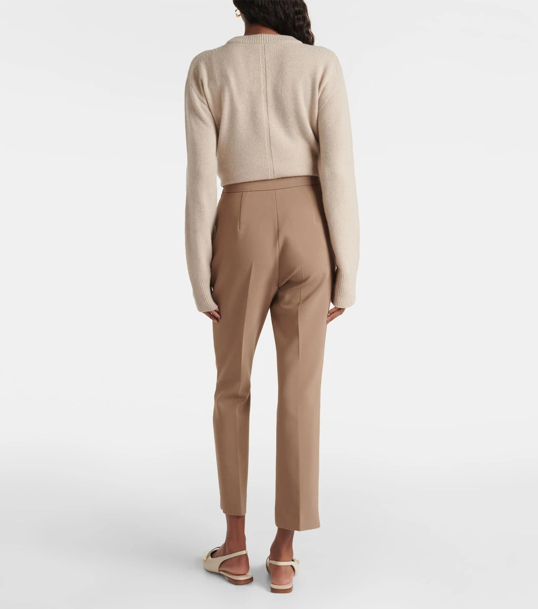 Max Mara - بنطال نيبتا المستقيم من الكريب المخلوط بالصوف