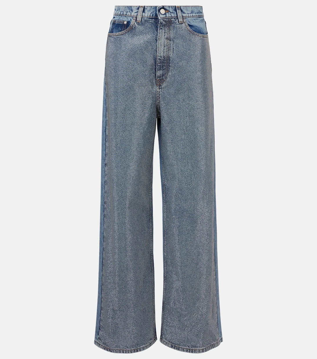 Stella McCartney - Crystal-embellished wide-leg jeans