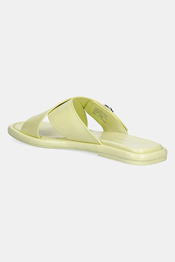 Tory Burch T Lock Cross Band Slide Deri Terlik