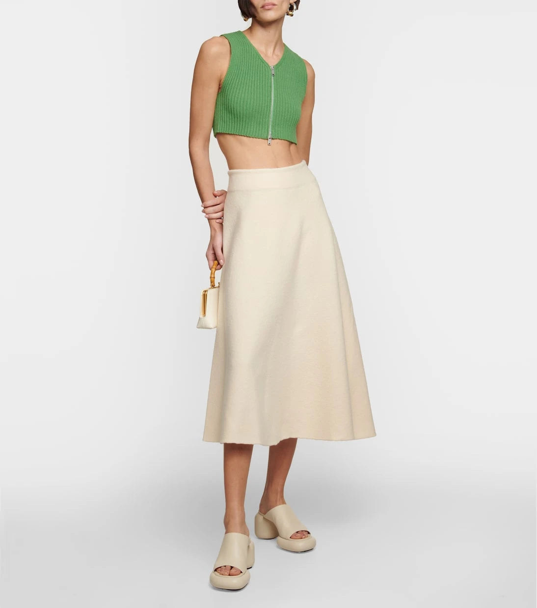Jil Sander - Ribbed-knit cotton crop top