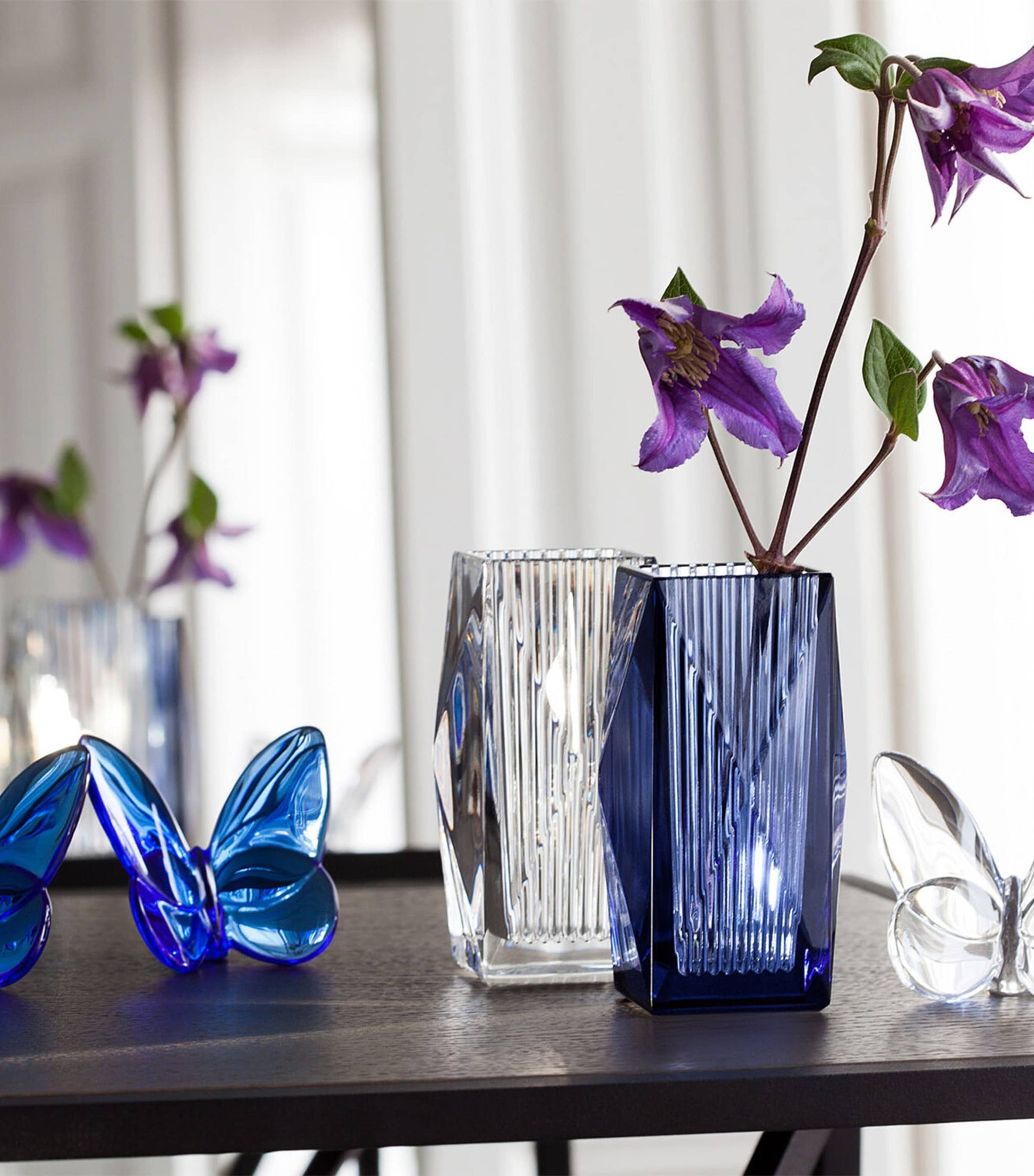 Baccarat Papillon Lucky Butterfly Blue Ornament