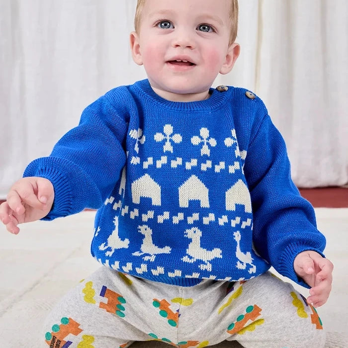 Bobo Choses Farm jacquard Bebek Pamuklu Kazak