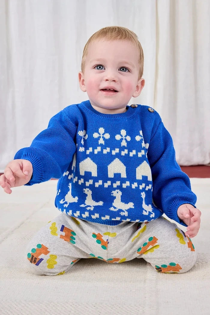 Bobo Choses Farm jacquard Bebek Pamuklu Kazak