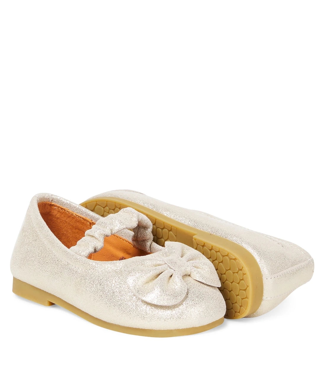 Donsje - Mylah bow-detail glitter leather ballet flats