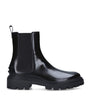 Tod's Black Leather Gomma Pesante Chelsea Boots