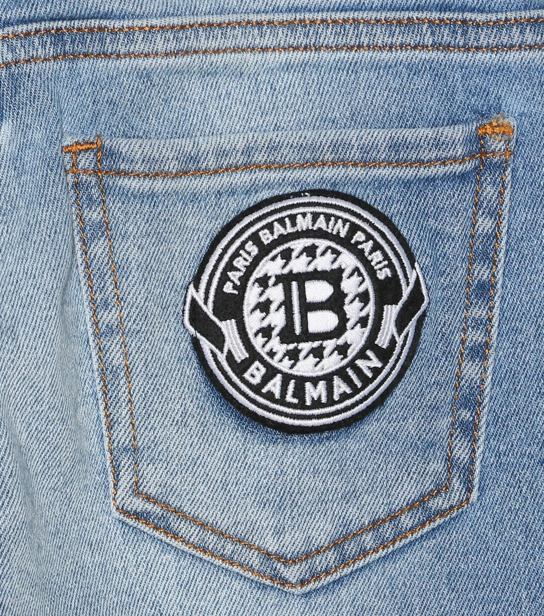 Balmain Kids - جينز دينم مرقّع