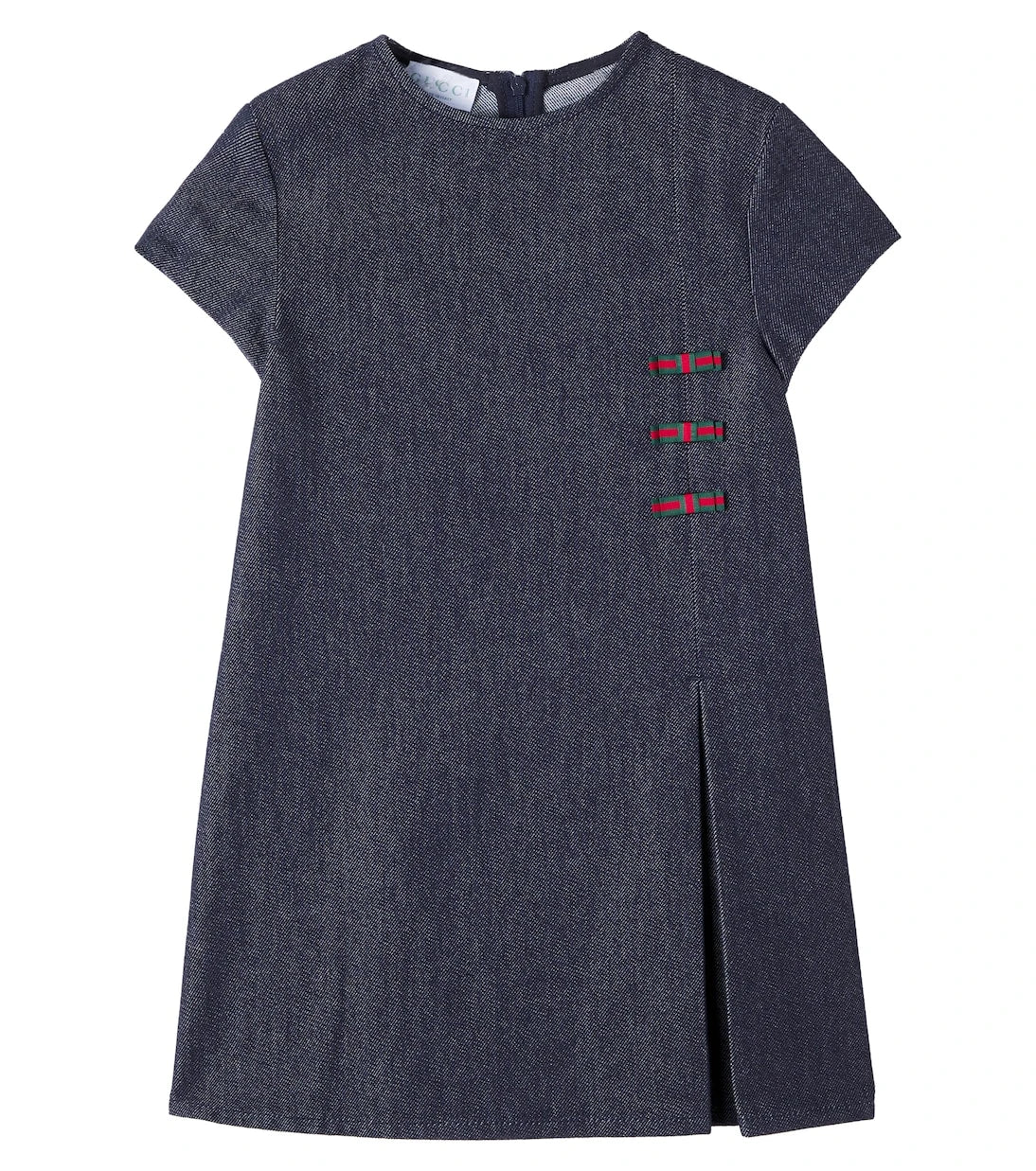 Gucci Kids - Web Stripe pleated denim dress