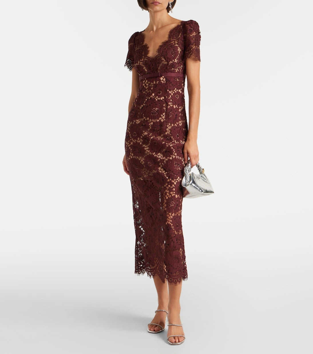 Self-Portrait - Floral lace midi dress