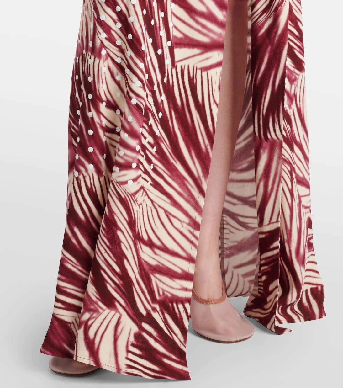 Dries Van Noten - Printed draped crêpe gown