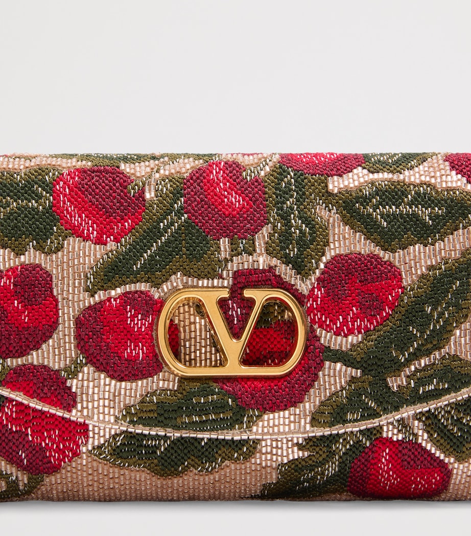 Valentino Garavani Multi Silk Vain Cherry Clutch Bag