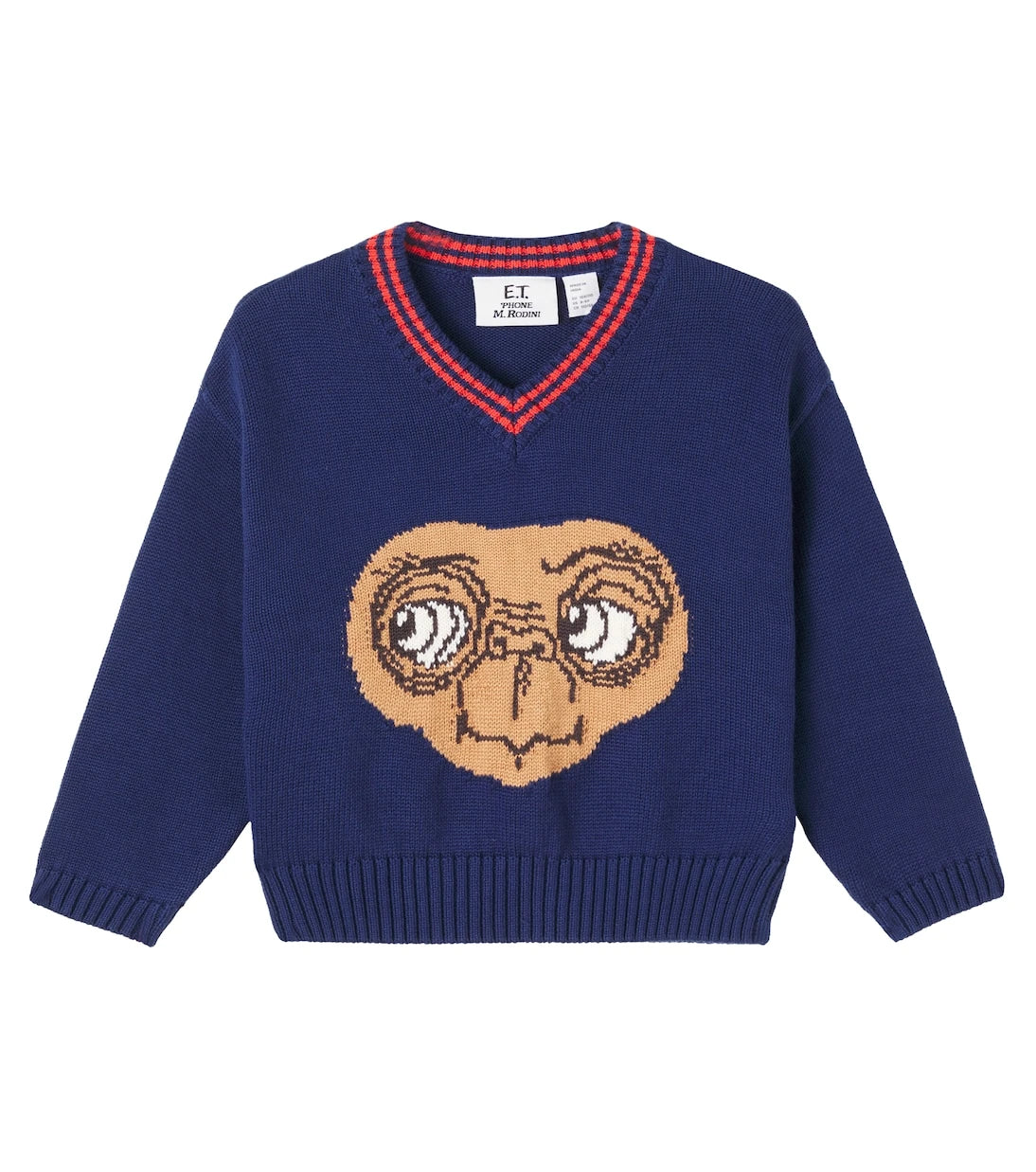 Mini Rodini - x E.T. intarsia cotton sweater