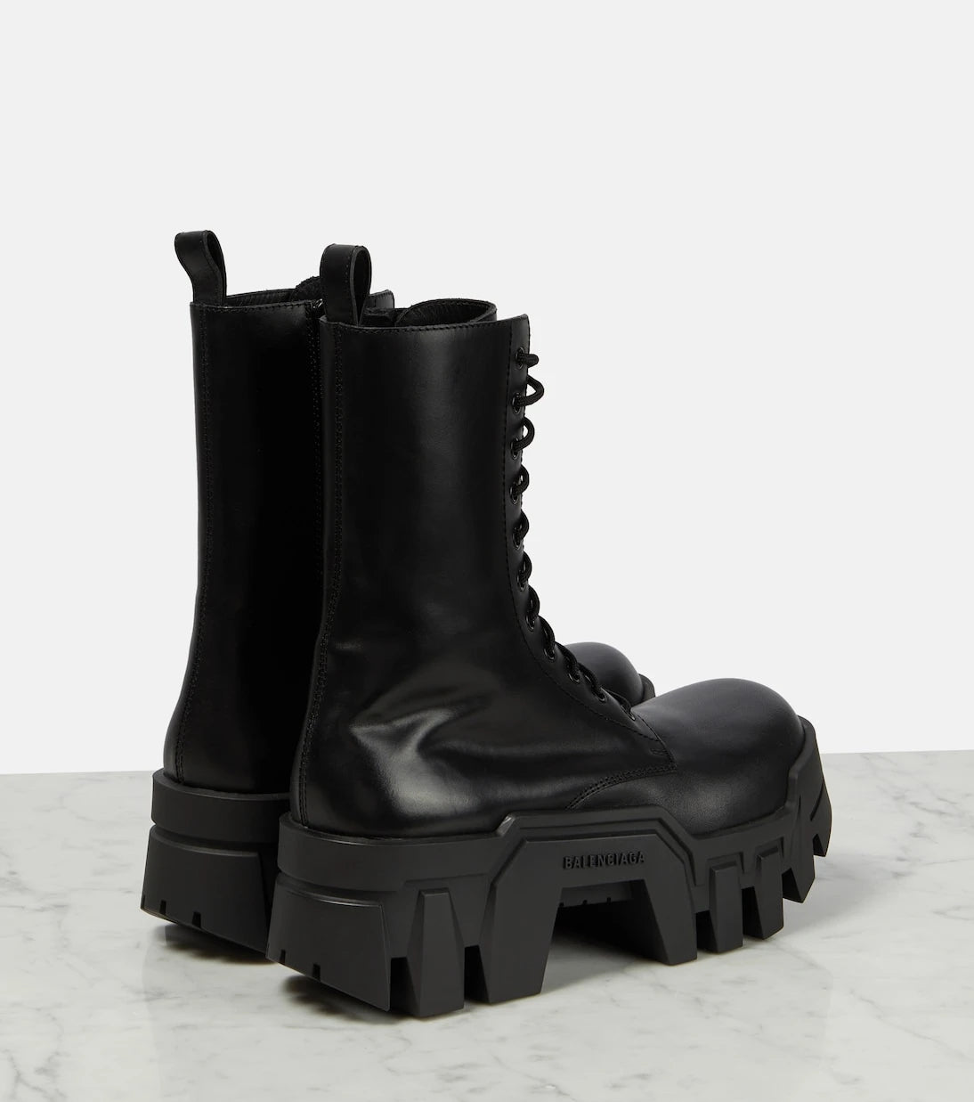 Balenciaga - Bulldozer lace-up leather ankle boots
