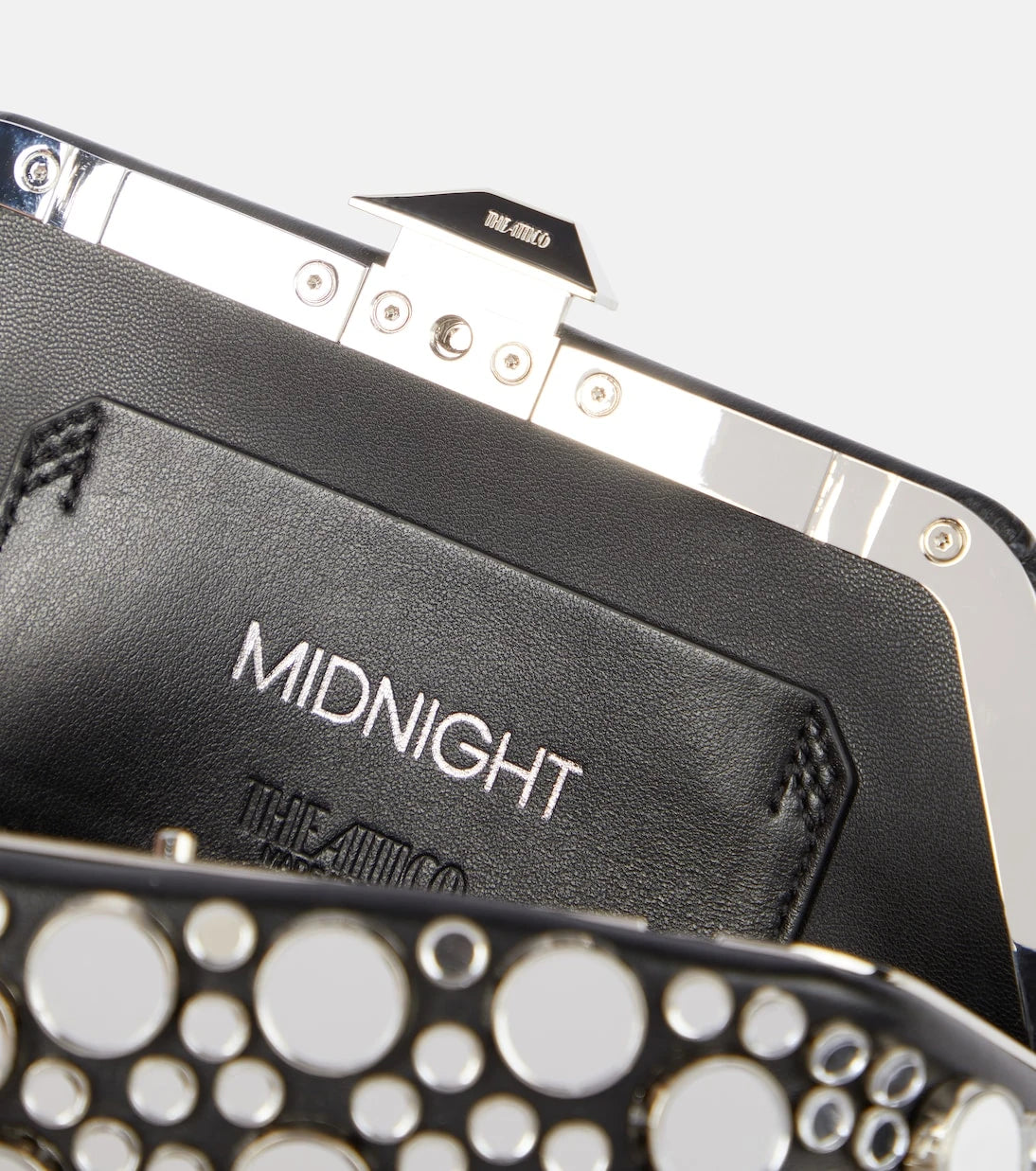 The Attico - Midnight Mini studded leather clutch