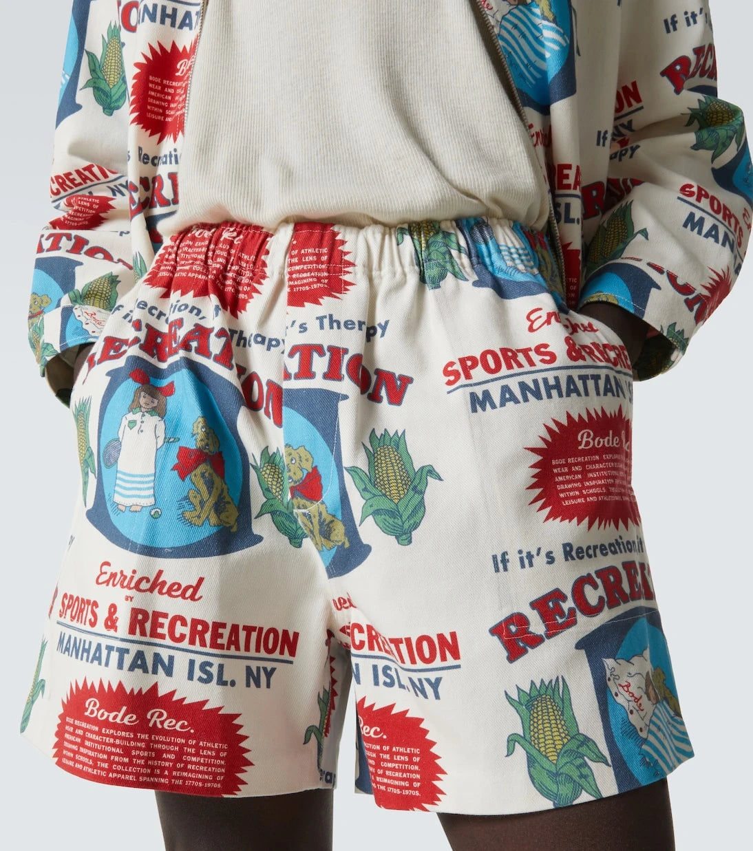 Bode - Enrichment cotton printed shorts