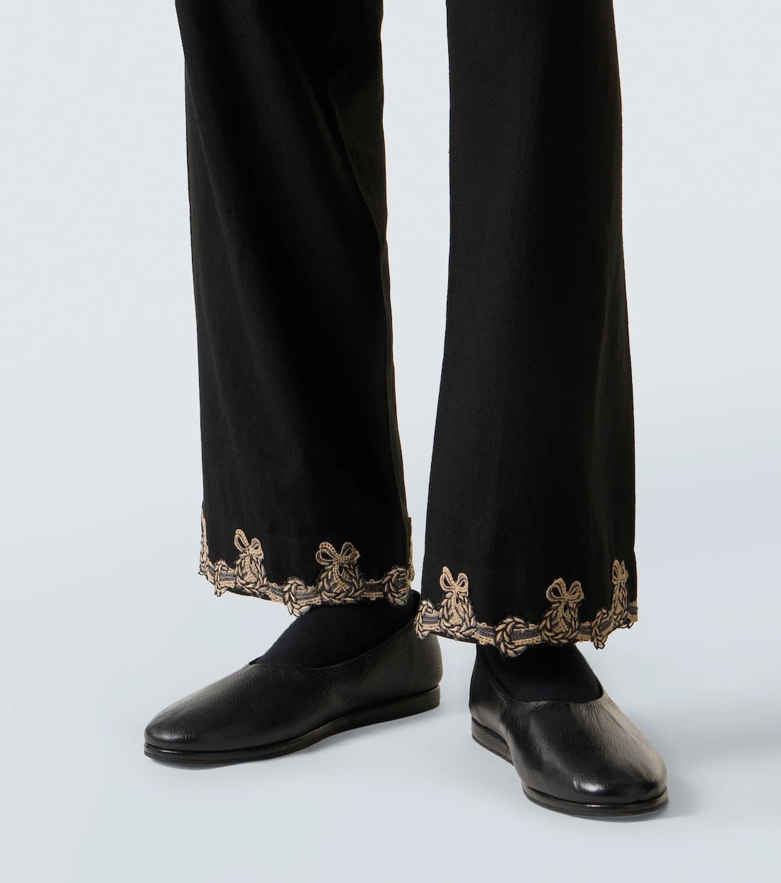 Bode - Laurelist wool flannel wide-leg pants