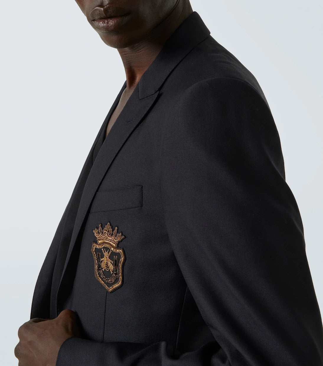 Dolce&Gabbana - Yamalı yün ve ipek blazer