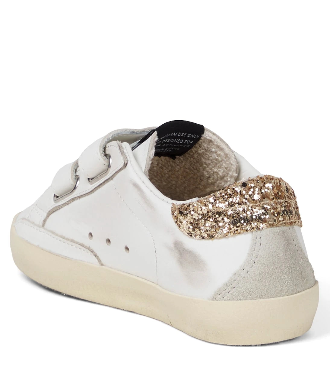 Golden Goose Kids - حذاء رياضي جلدي مزين بالترتر بتصميم Old School
