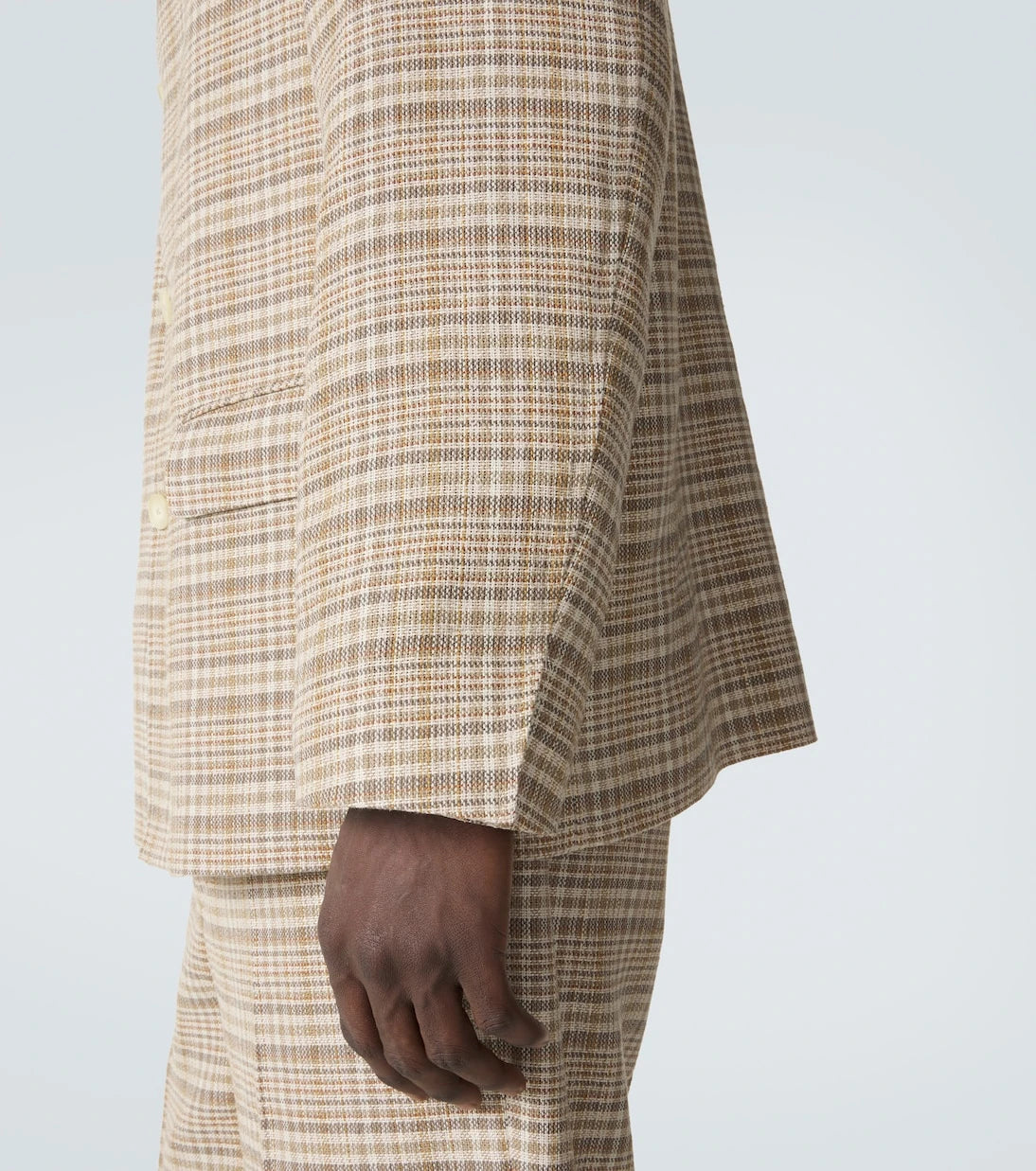 Auralee - Checked silk and linen tweed jacket