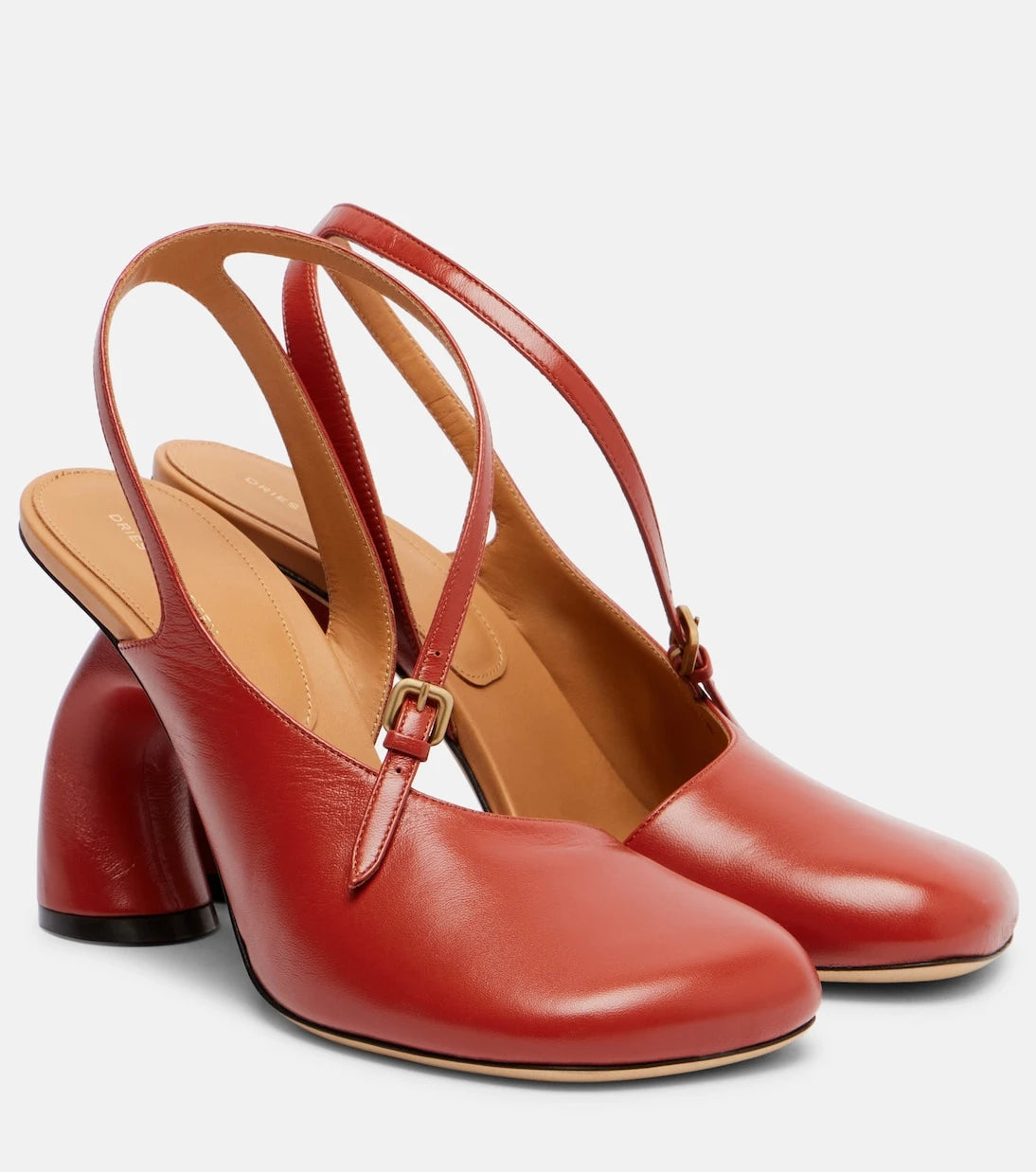 Dries Van Noten - 95 leather slingback pumps