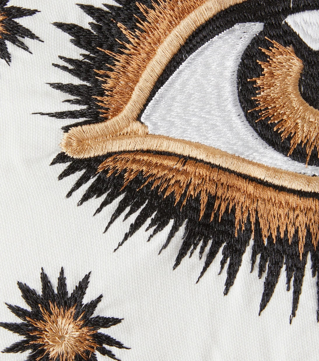 Les-Ottomans - Eye embroidered cotton cushion
