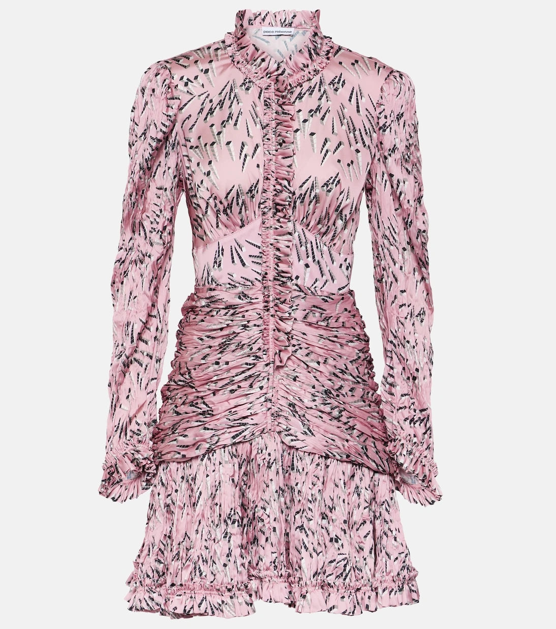 Rabanne - Printed ruched minidress