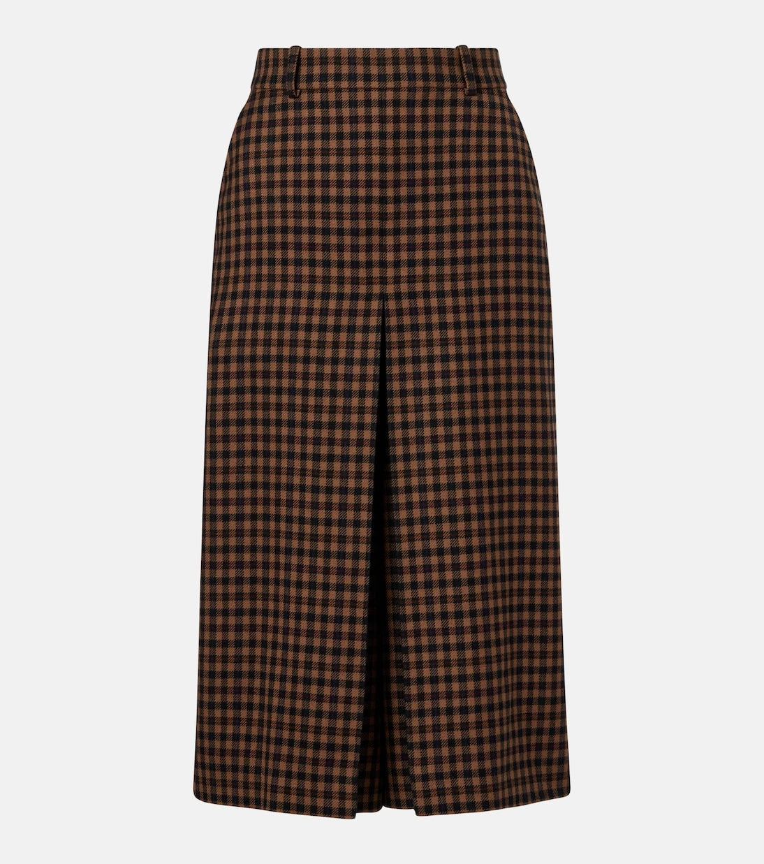 Saint Laurent - Gingham mid-rise wool culottes