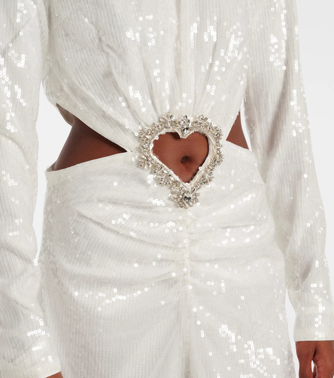 Rotate - Bridal sequined cutout midi dress