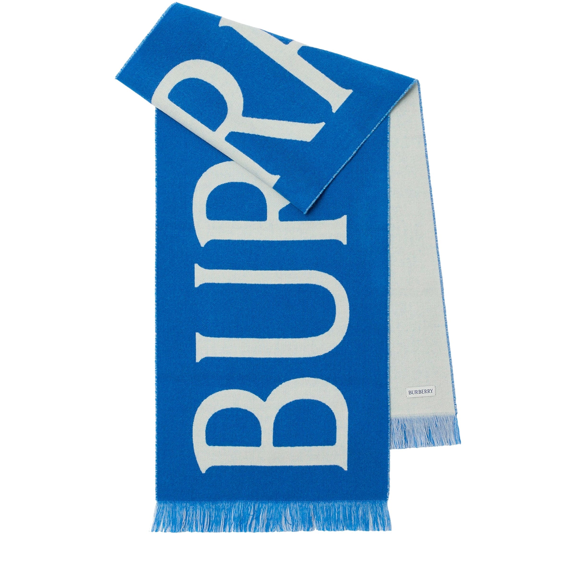 Blue Wool Logo Scarf
