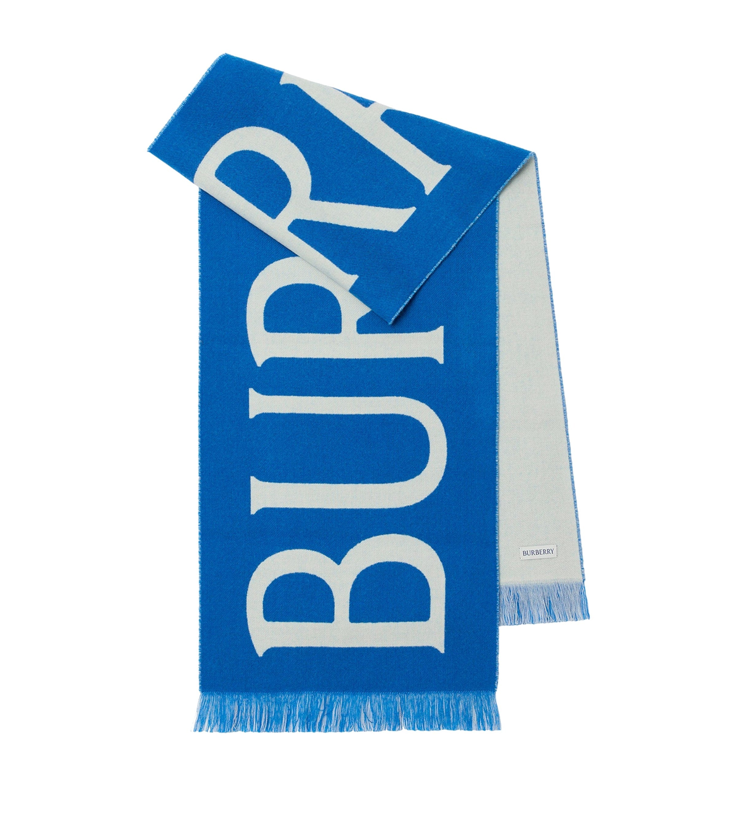 Blue Wool Logo Scarf