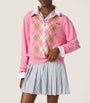 Pink Cashmere Zip-Up Polo Sweater