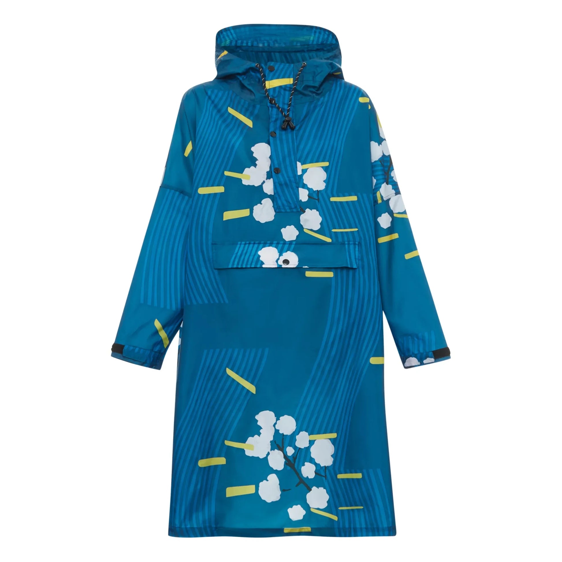Rainkiss - Japanese Blossom Waterproof Cape | Blue